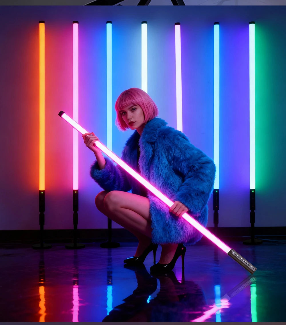 LUXCEO120cm Mood 1 Pro Music Sync RGB Light Bar with Remote, Rechargeable LED Lights for DJ,YouTube, Gaming Room, Party Decor.