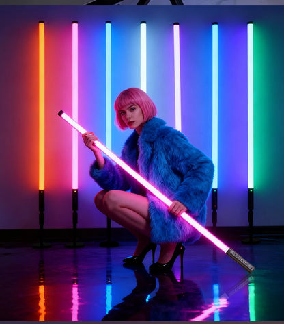 LUXCEO120cm Mood 1 Pro Music Sync RGB Light Bar with Remote, Rechargeable LED Lights for DJ,YouTube, Gaming Room, Party Decor.