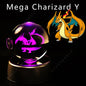 Pokemon Crystal Ball 3D Pikachu Gengar Mewtwo Night Light Lamp Pokeball 3D Glass Pokemon Crystal Ball Statue Kids Birthday Gift