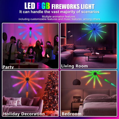 RGBIC Firework Strip Lights LED Bluetooth APP Control Neon Strip USB 5V Changing Smart Lamp Sync Music Bedroom Decor Dream Light