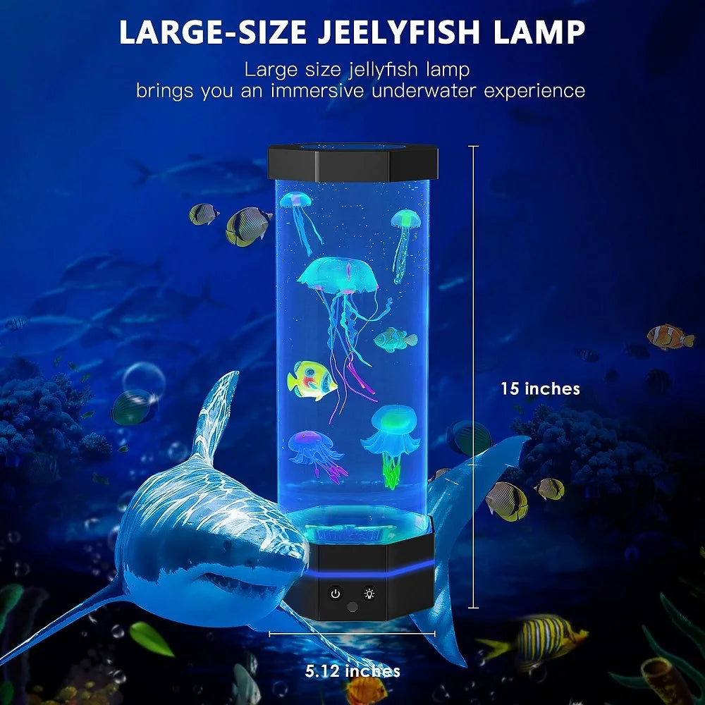 Jellyfish Lava Lamp 17 Colors Changing Jellyfish Lamp With Remote Control USB Plug-in Bubble Fish Lamp Kids Night Light