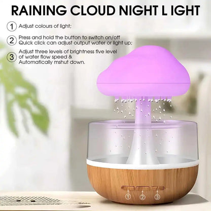 Humidificador de nube con lluvia y aceites ensenciales