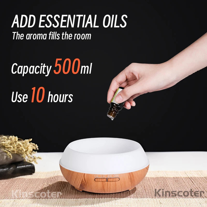 Humidificador de madera con aceites esenciales
