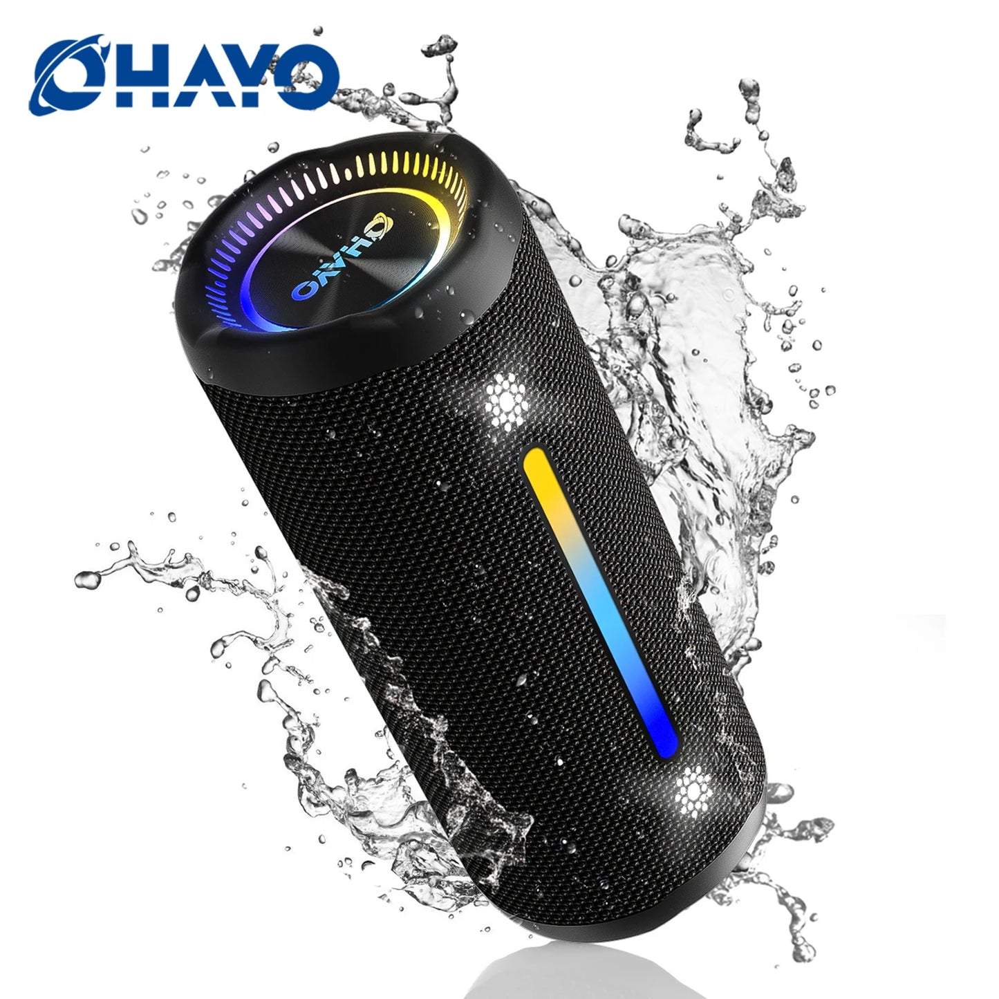 OHAYO X10MAX Bluetooth Speaker 35W - IPX7 Waterproof, Powerful Stereo Sound, 24H Playtime, TWS Pairing, Dazzling Lights, Bass Up
