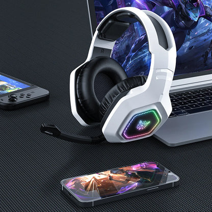 Wireless Gaming Headset 2.4GHz/BT 5.3/Wired Gaming Headphones with Mic Gamer Headphones RGB Light for PS4/PC/Laptop